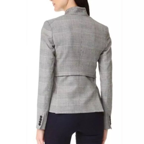 Veronica Beard Paloma Zipper Jacket Black White Red Plaid Size 6 NEW NWT - Picture 2 of 8